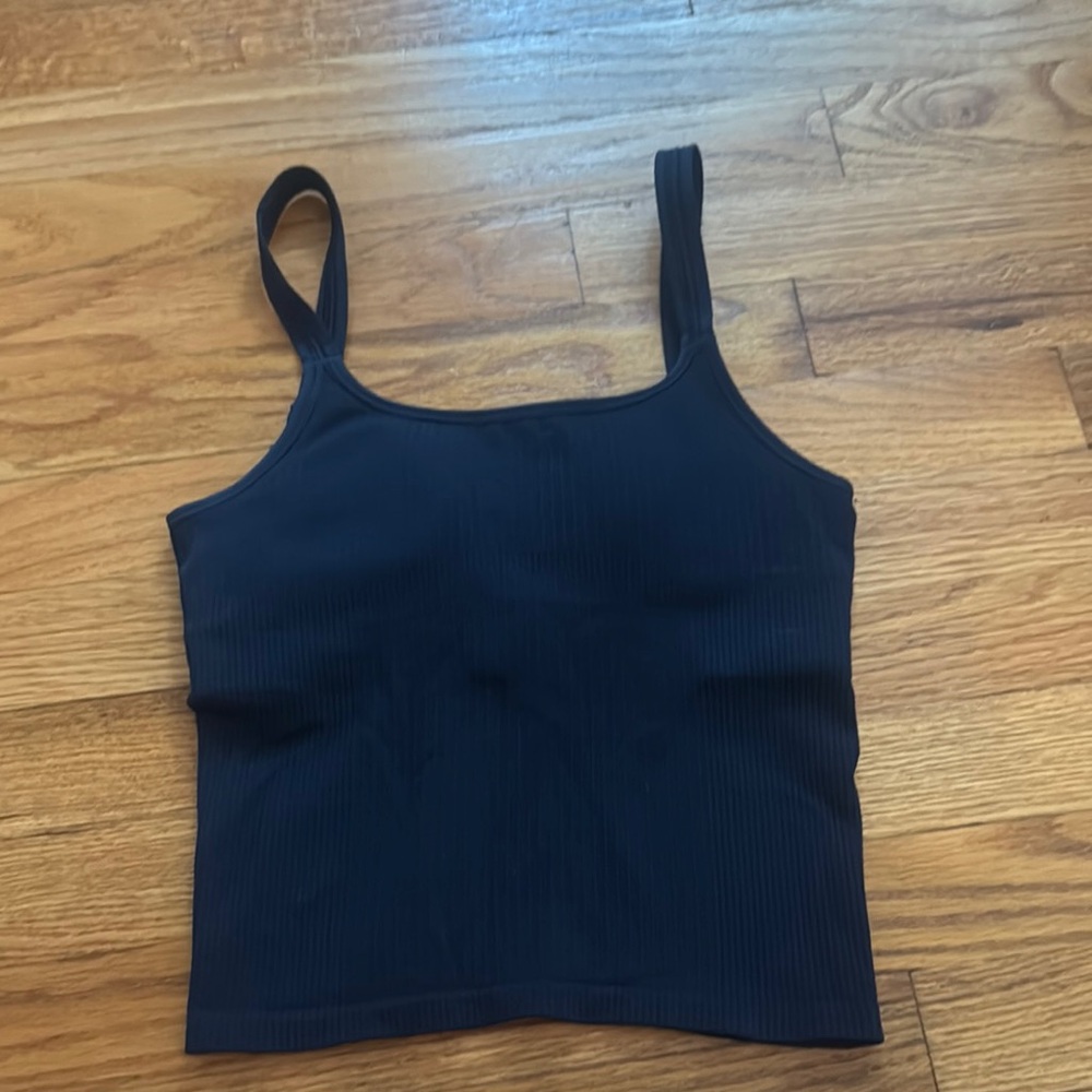Black Ribbed Women's Tank Top